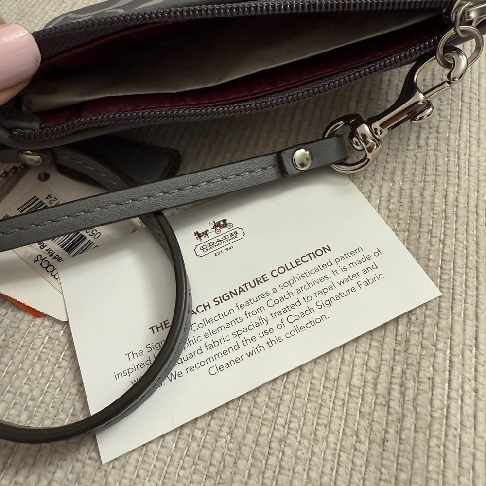 Gray Coach Wristlet from the Signature Collection - Picture 3 of 5